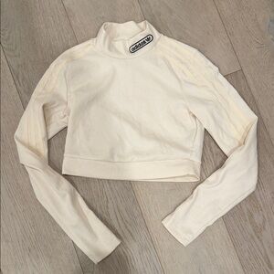 Adidas Off-White Long Sleeve Crop Top